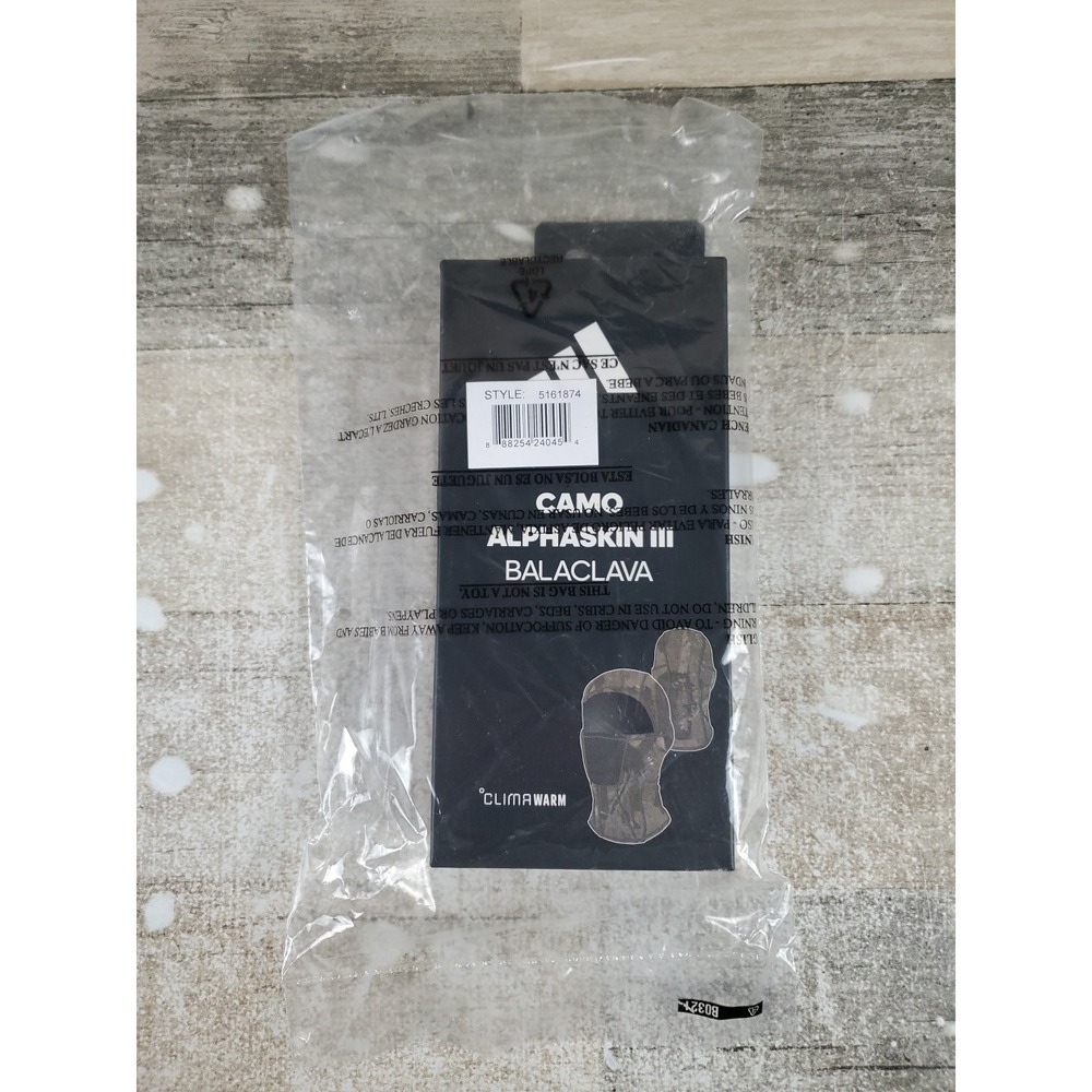 Adidas Alphaskin III Balaclava Camo Hood Reflective Ski Mask NEW NIB